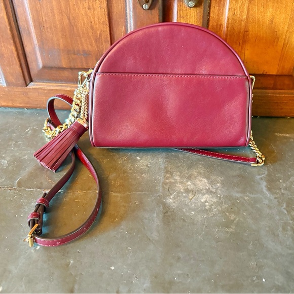 ♥️💖 Elegant Michael Kors Crossbody Shoulder Bag Leather & Velvet with Tassel - Picture 4 of 12